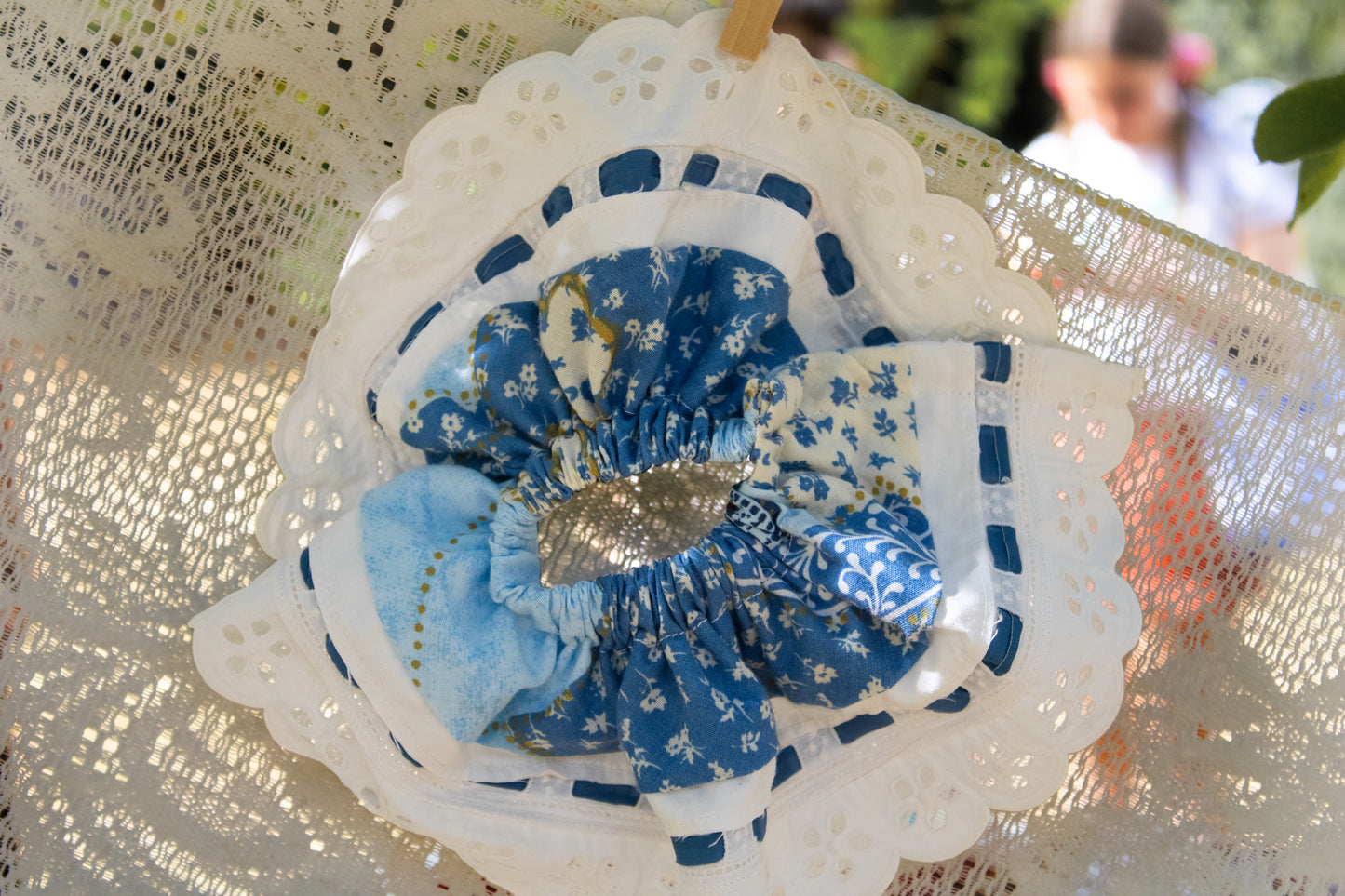 Chouchou - Bleu à fleur